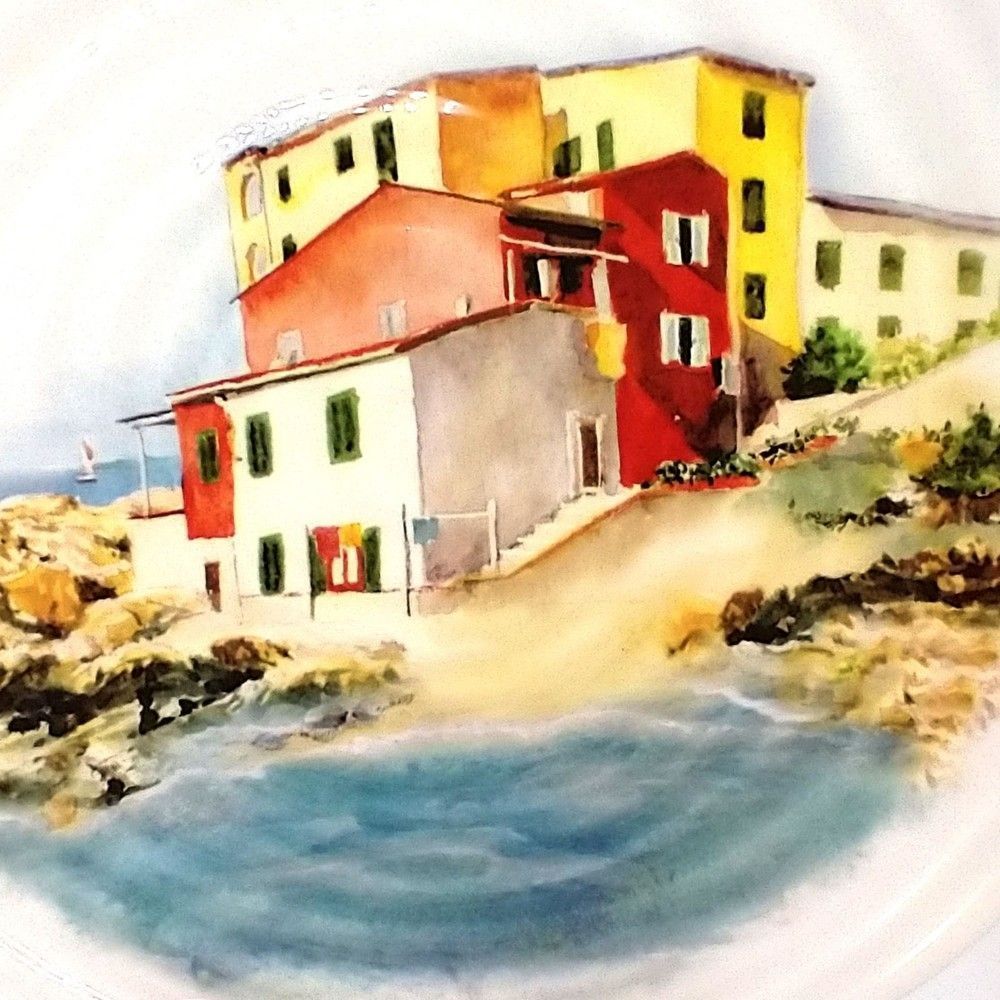 CERAMICA CUORE Made In Italy 15.5 in. Round Hand Painted Platter - Picture 4 of 6